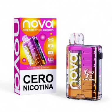 VAPORIZADOR DESECHABLE NOVA 20000 ZERO STRAWBERRY BANANA-KEYSTONE