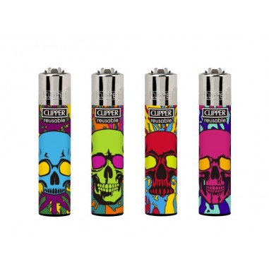 ENCENDEDOR COLORFUL SKULLS 1 24U-CLIPPER