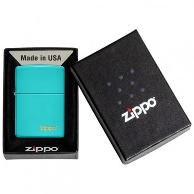 CLASSIC FLAT TURQUOISE LOGO-ZIPPO